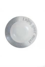 Hermia Plato de Cerámica Blanco y Azul 26 cm X0001414400000000000000000